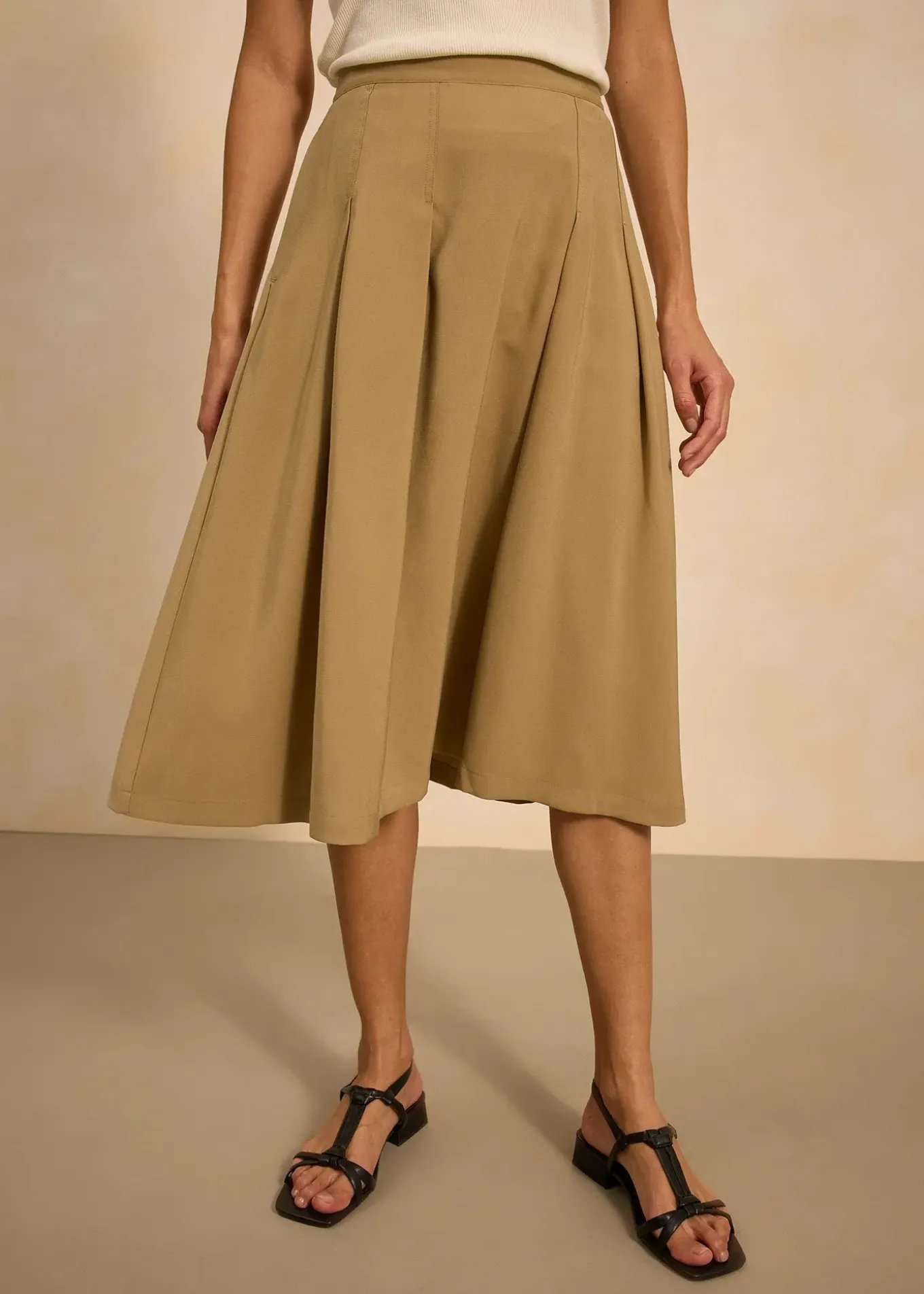 Jupe plissée en viscose mélangée