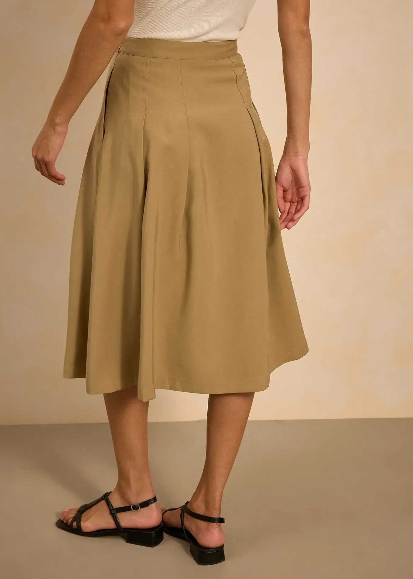 Jupe plissée en viscose mélangée