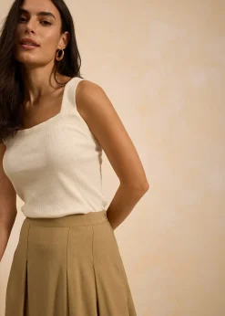 Jupe plissée en viscose mélangée