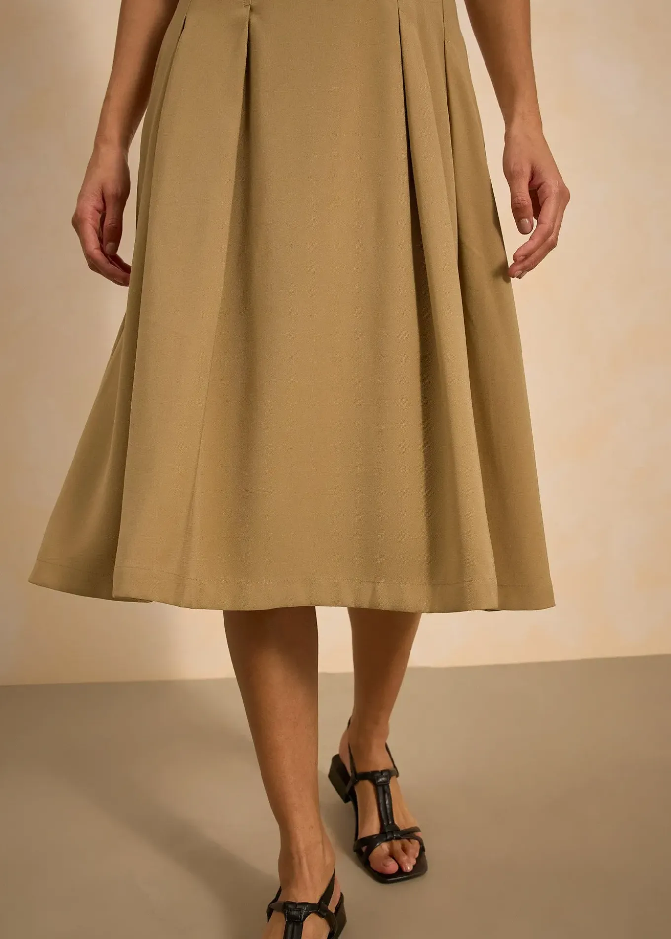 Jupe plissée en viscose mélangée