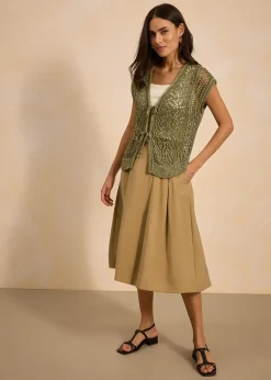 Jupe plissée en viscose mélangée