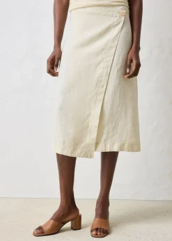 Jupe portefeuille 100 % lin