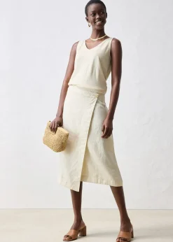 Jupe portefeuille 100 % lin