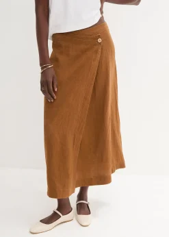 Jupe portefeuille 100 % lin