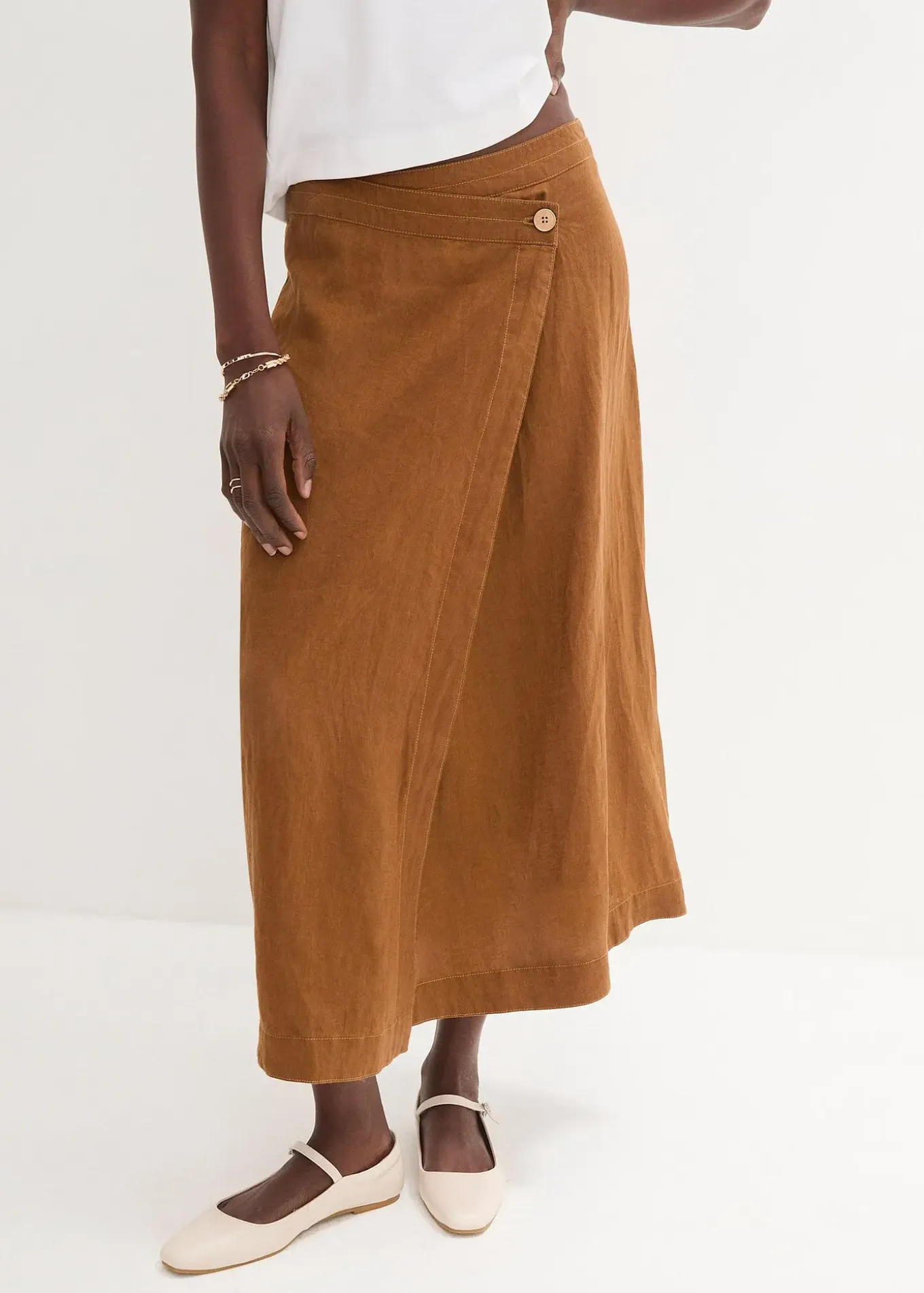 Jupe portefeuille 100 % lin