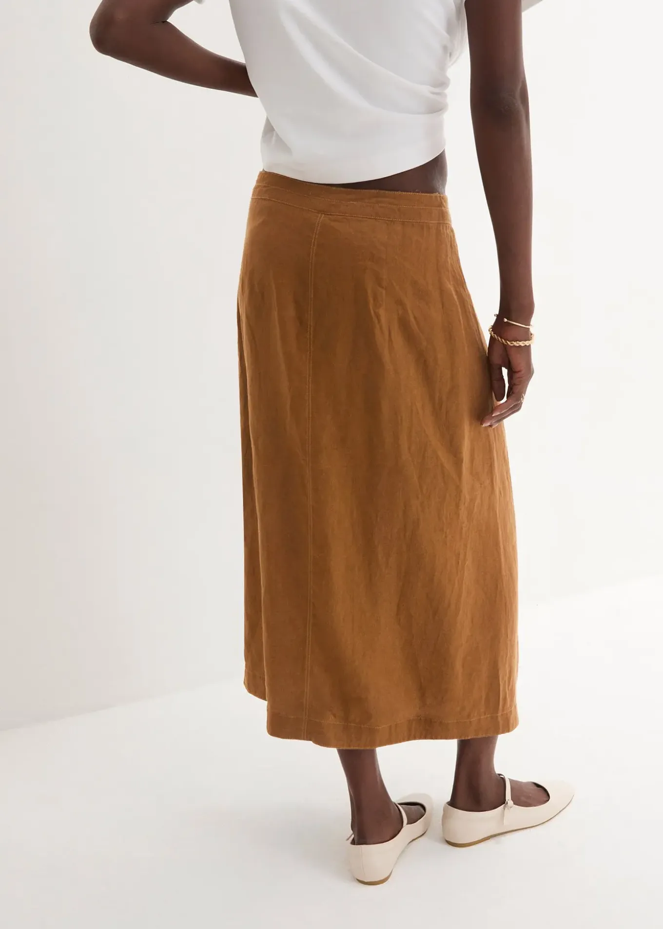 Jupe portefeuille 100 % lin