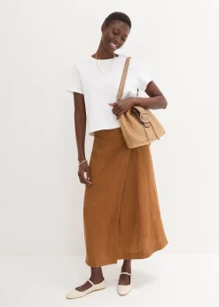 Jupe portefeuille 100 % lin