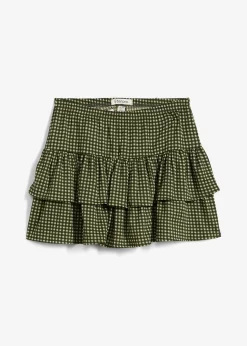 Jupe étagée en crêpe texturé