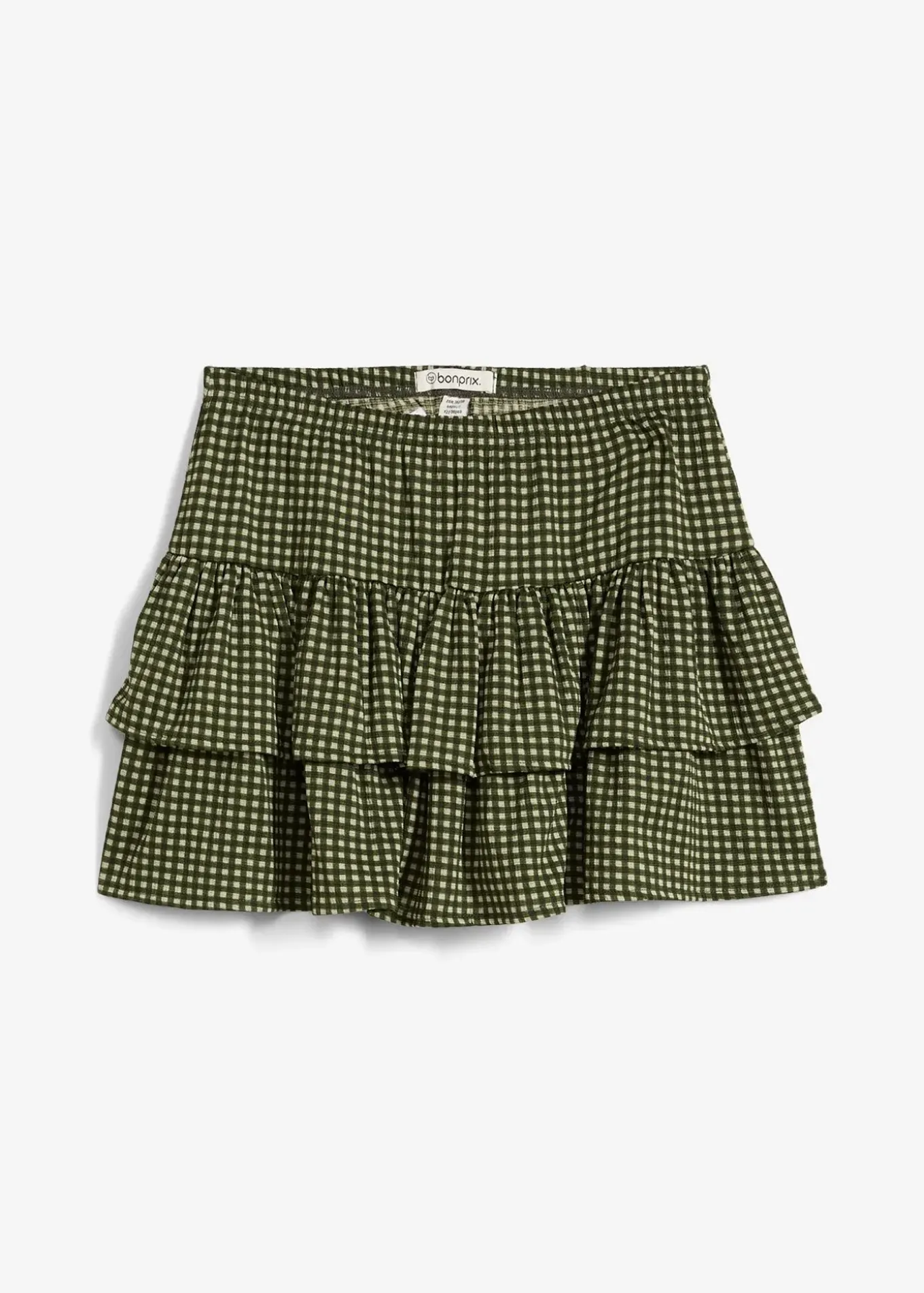 Jupe étagée en crêpe texturé