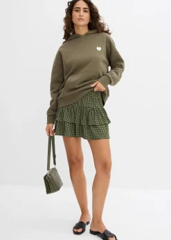 Jupe étagée en crêpe texturé