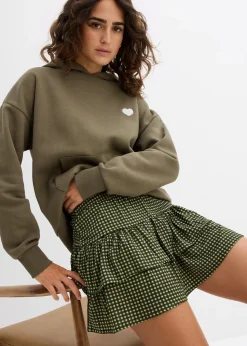 Jupe étagée en crêpe texturé