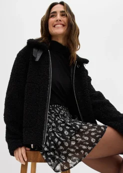 Jupe étagée en crépon texturé