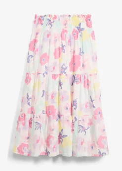 Jupe étagée en gaze de coton