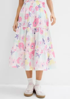 Jupe étagée en gaze de coton