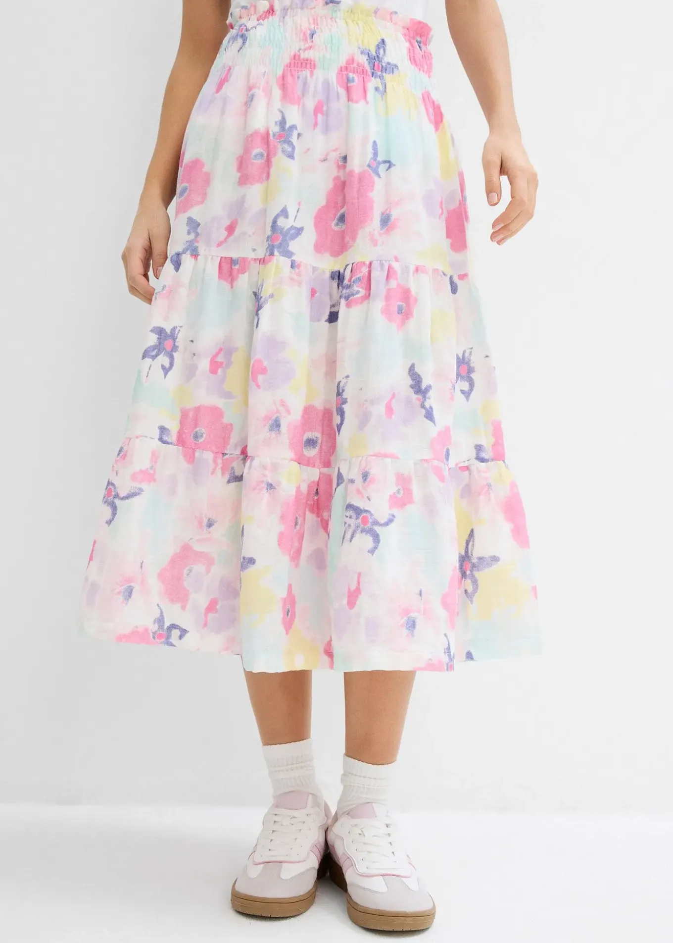 Jupe étagée en gaze de coton