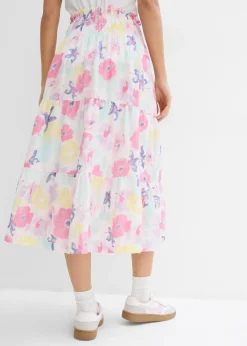 Jupe étagée en gaze de coton