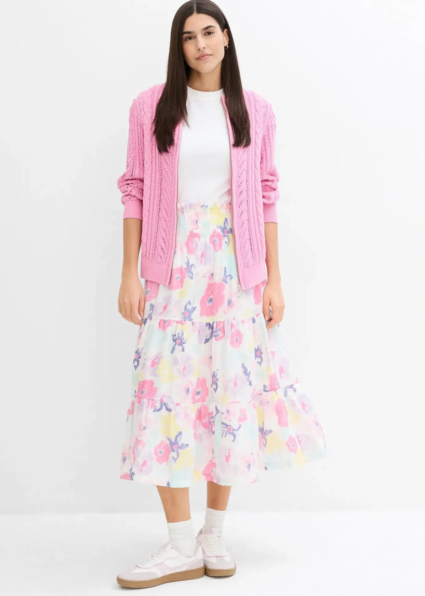 Jupe étagée en gaze de coton