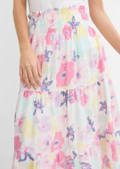 Jupe étagée en gaze de coton