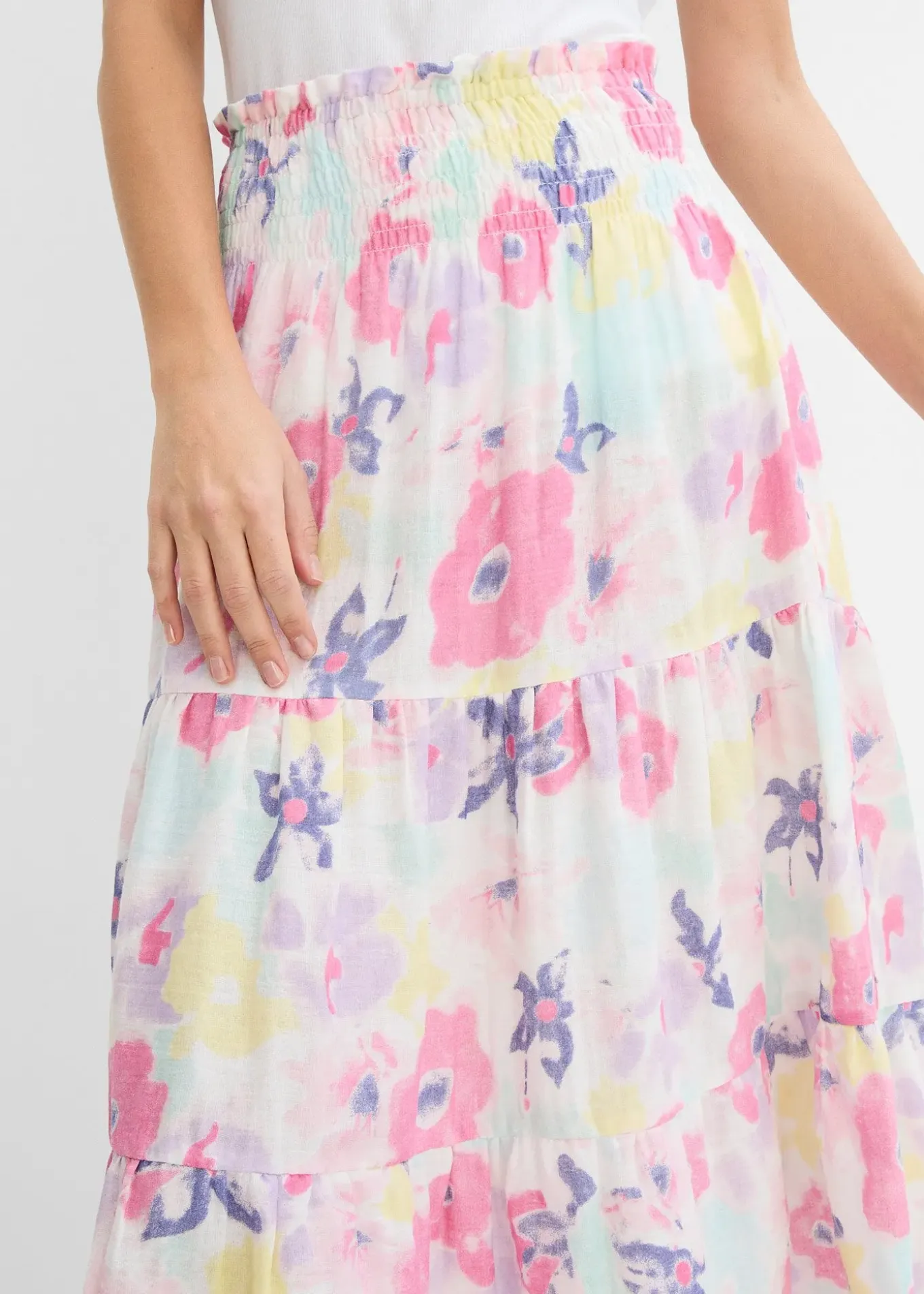 Jupe étagée en gaze de coton