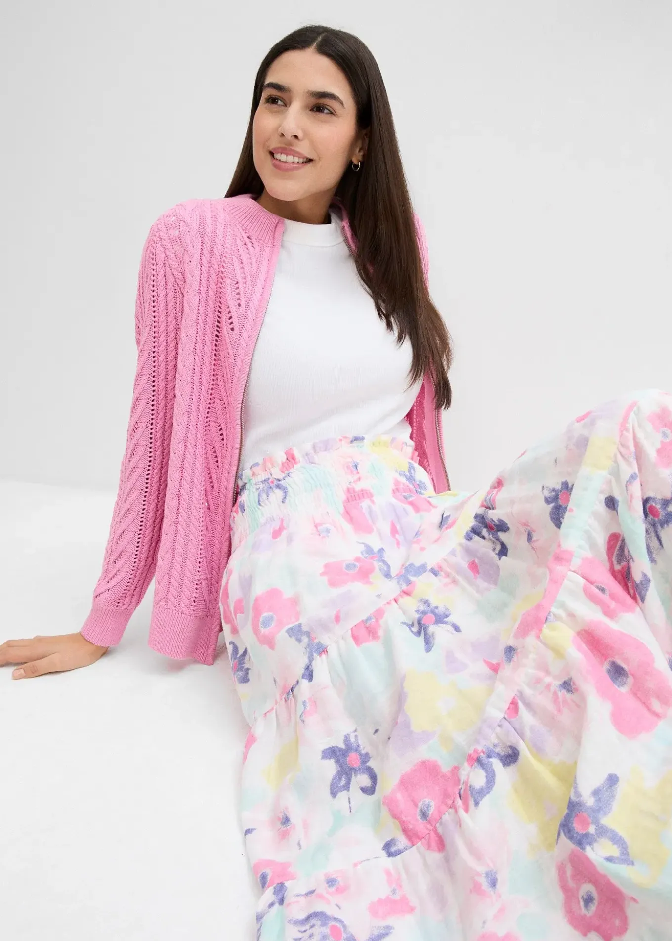 Jupe étagée en gaze de coton