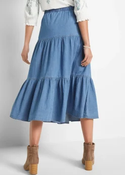 Jupe étagée en jean