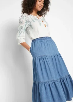 Jupe étagée en jean