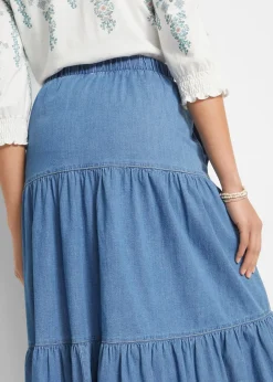 Jupe étagée en jean