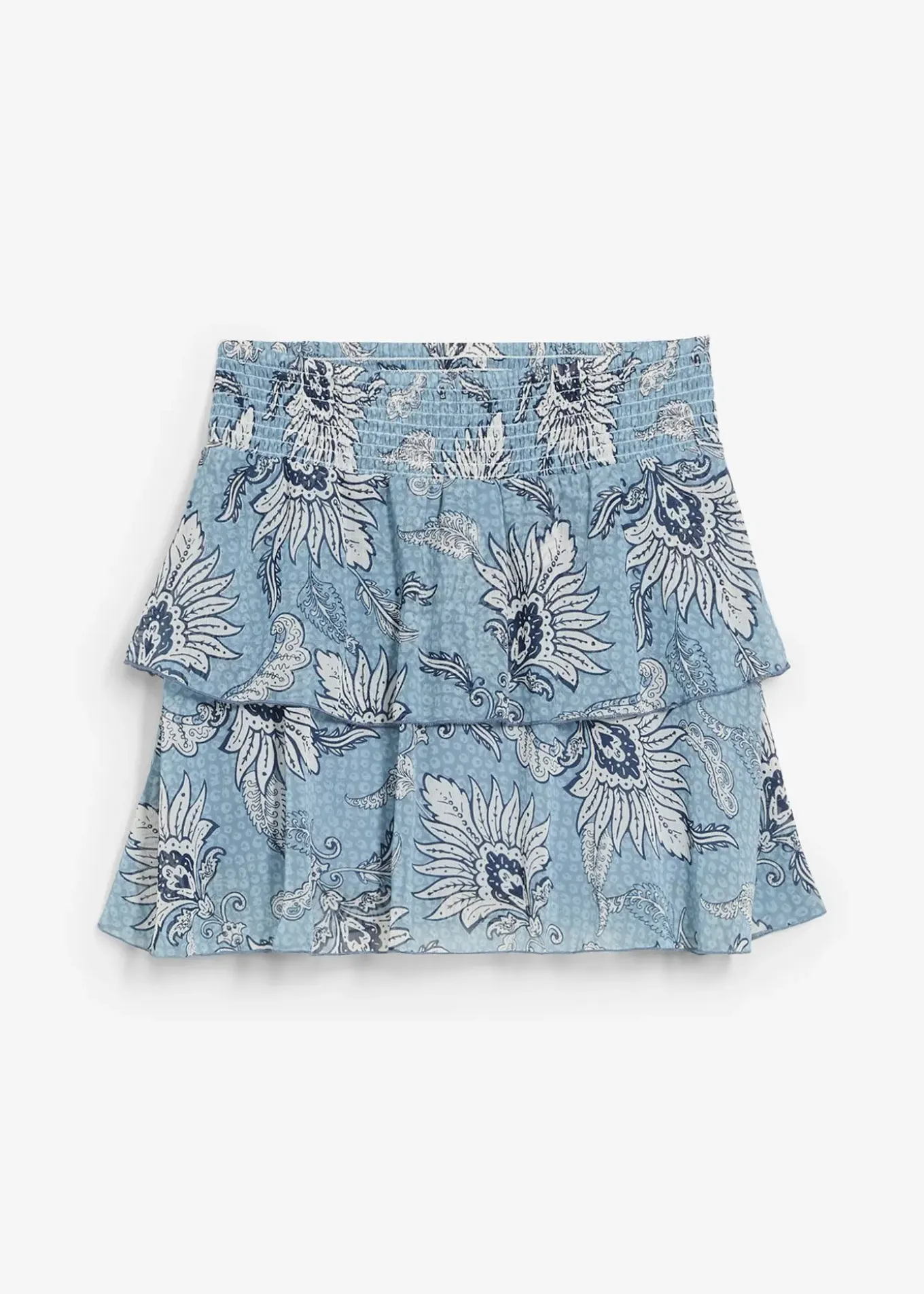 Jupe étagée en mousseline texturée