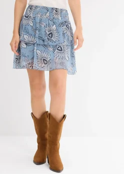 Jupe étagée en mousseline texturée