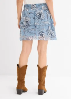 Jupe étagée en mousseline texturée