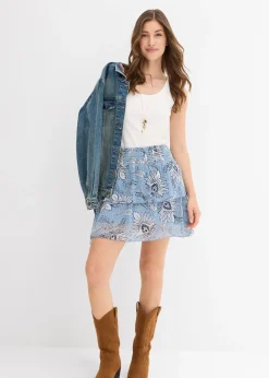 Jupe étagée en mousseline texturée