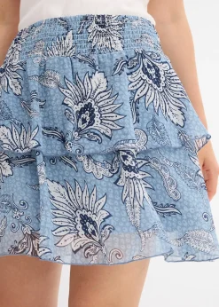 Jupe étagée en mousseline texturée