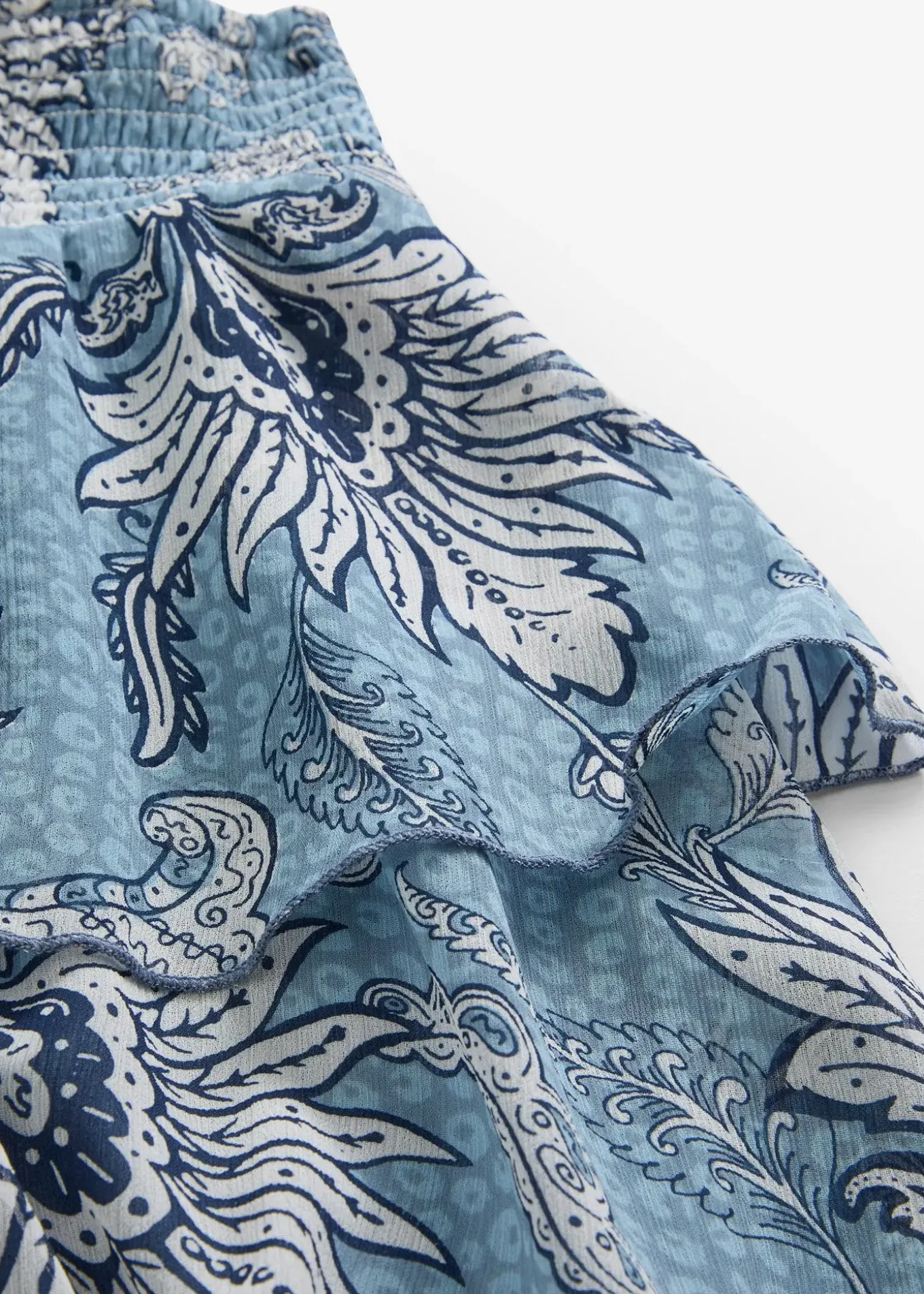 Jupe étagée en mousseline texturée