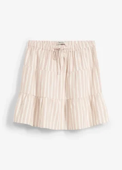 Jupe étagée et légère en lin mélangé