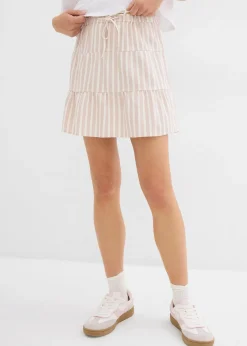 Jupe étagée et légère en lin mélangé