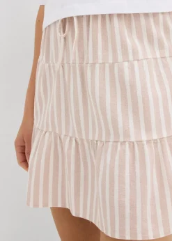 Jupe étagée et légère en lin mélangé