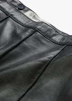 Jupe évasée en cuir d’agneau nappa