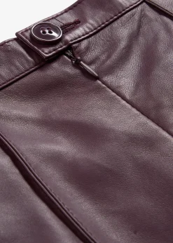 Jupe évasée en cuir d’agneau nappa