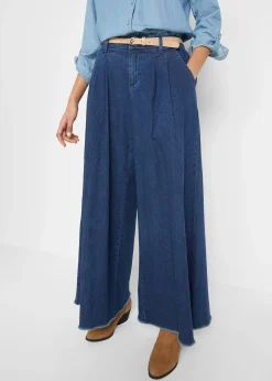 Jupe-culotte ample en jean