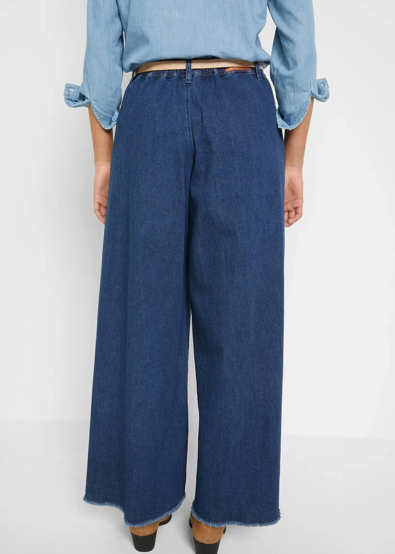 Jupe-culotte ample en jean