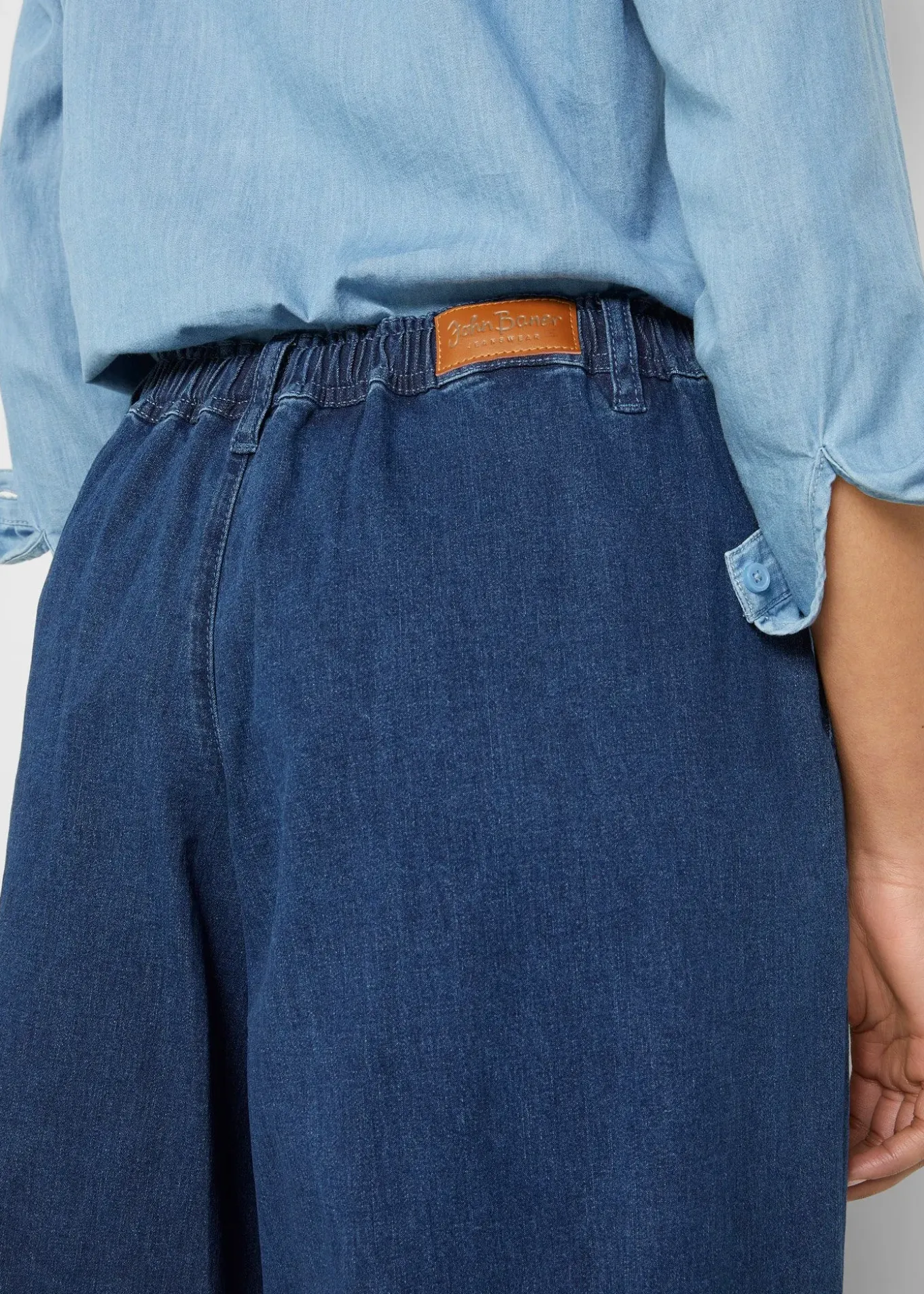 Jupe-culotte ample en jean