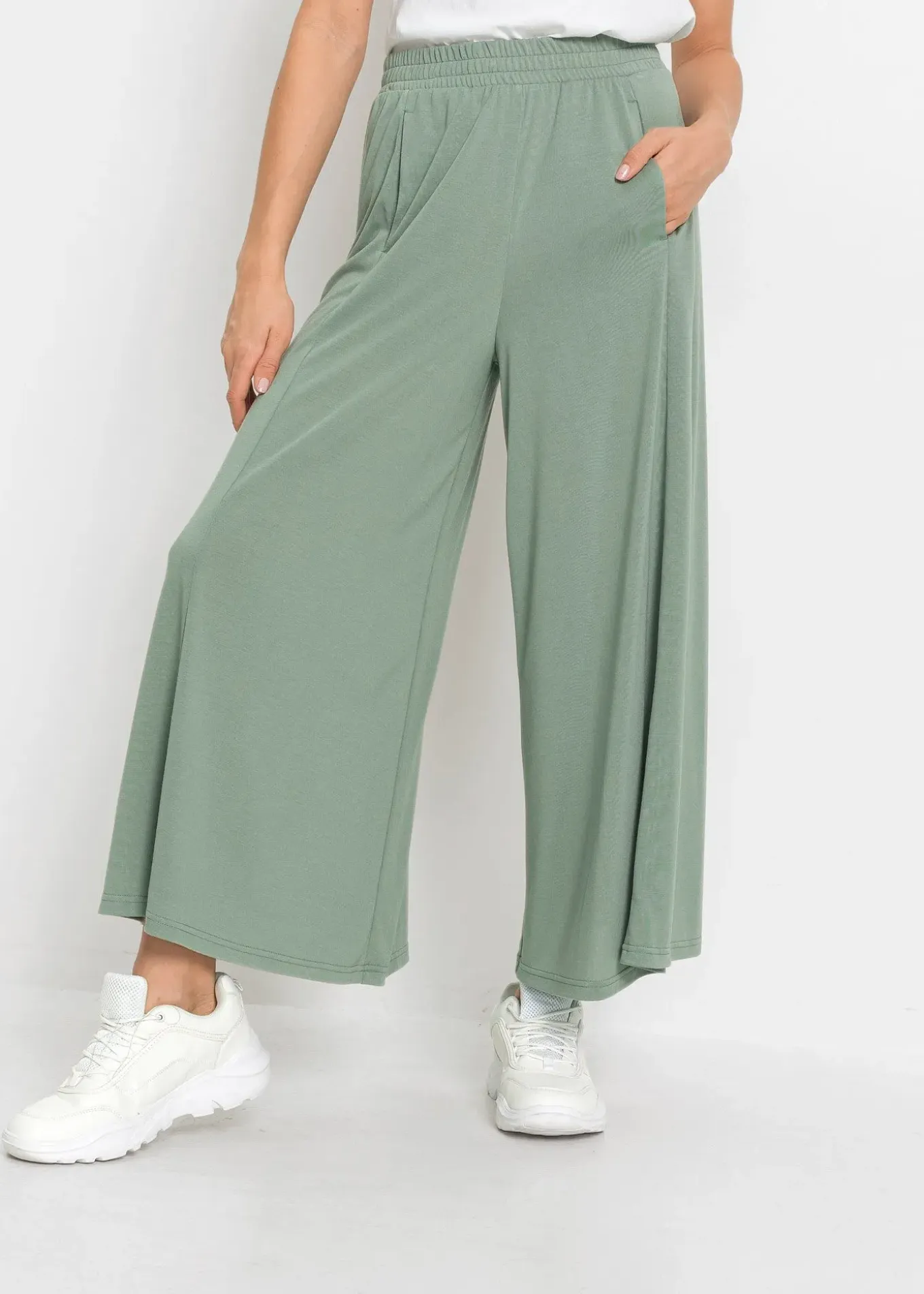 Jupe-culotte en jersey, jambes larges