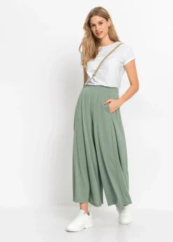 Jupe-culotte en jersey, jambes larges