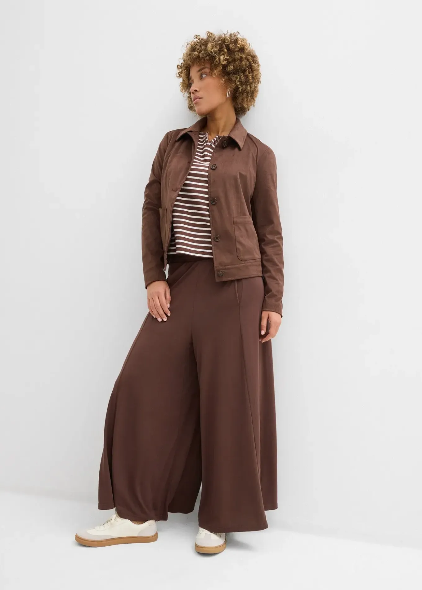 Jupe-culotte en jersey, jambes larges
