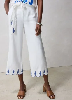 Jupe-culotte en lin avec ceinture (ens. 2 pces)