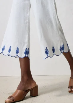 Jupe-culotte en lin avec ceinture (ens. 2 pces)