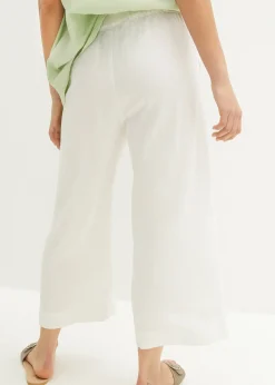 Jupe-culotte en lin, longueur mollet