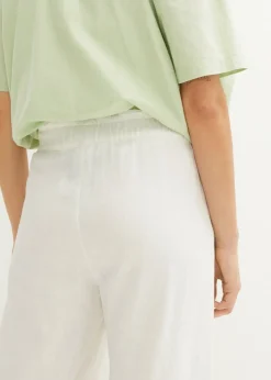 Jupe-culotte en lin, longueur mollet