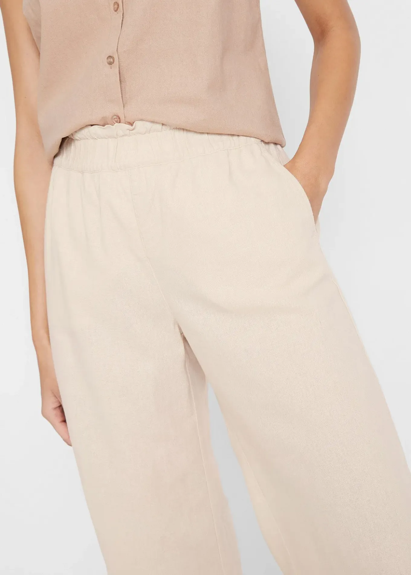 Jupe-culotte en lin, longueur mollet