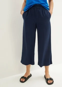 Jupe-culotte en lin, longueur mollet